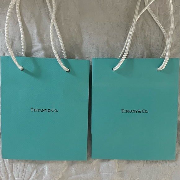 Tiffany & Co. Set of 2 Gift Bags -6x5 in excellent condition. - Picture 2 of 4